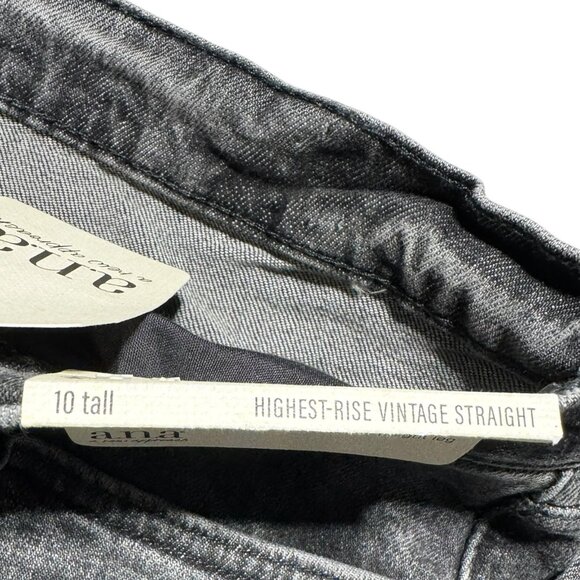 NWT A.N.A Highest Rise Vintage Straight Jeans Gray Size 10 Tall - Picture 10 of 12